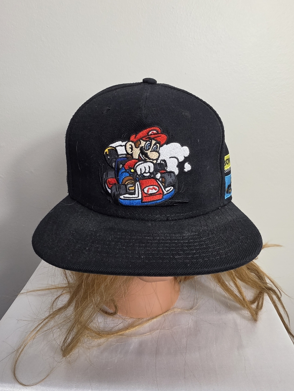 Nintendo Black Snapback Hat with Red-Blue Embroidered Mario